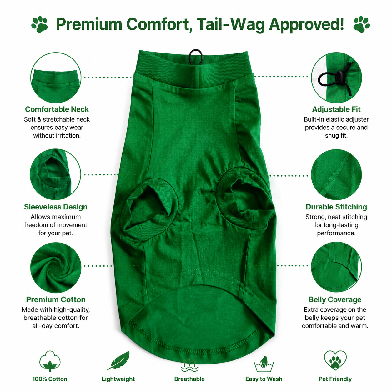 Mowmy Tails Sleeveless Pet T-Shirts - Cat