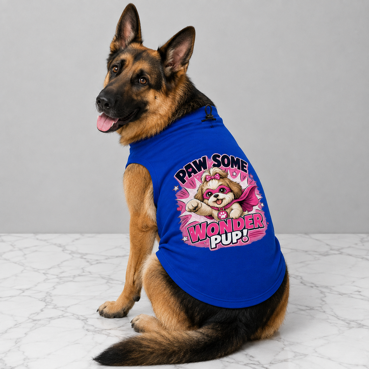 MowmyTails Royal Blue T-Shirt – Choose Your Sticker-Style