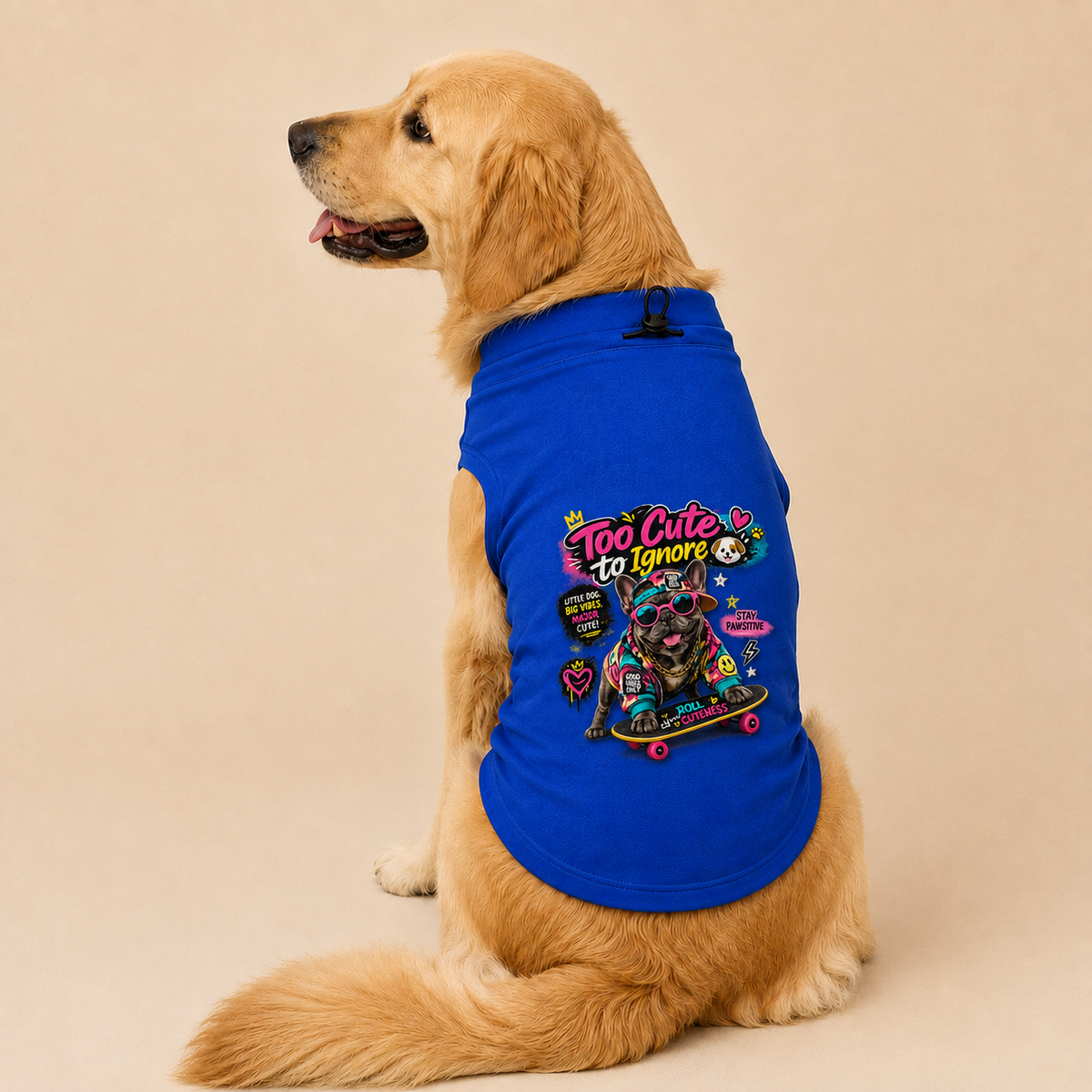 MowmyTails Royal Blue T-Shirt – Choose Your Sticker-Style