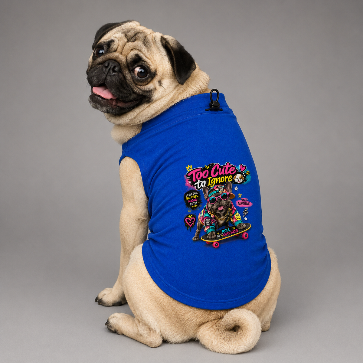 MowmyTails Royal Blue T-Shirt – Choose Your Sticker-Style