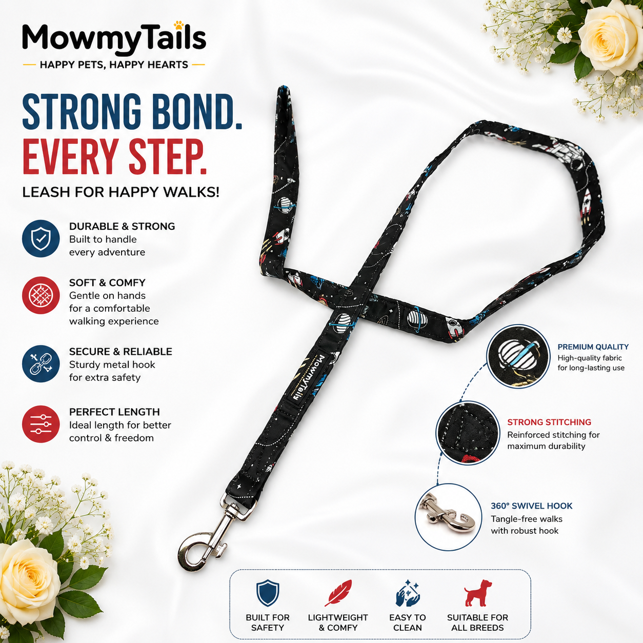 Mowmy Tails Explorer Leash - Space