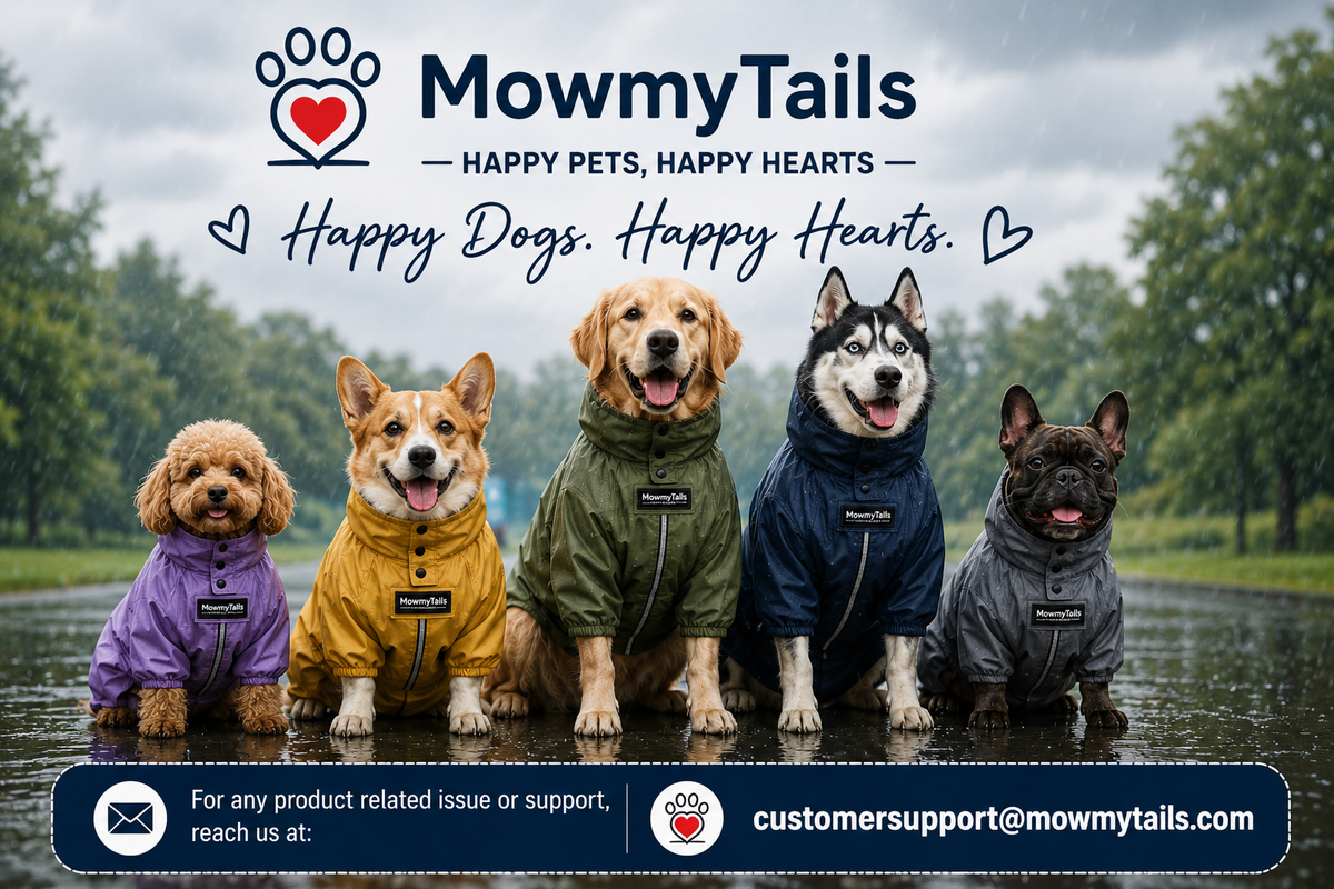 Mowmy Tails Citrus-Splash Full-Body Raincoat
