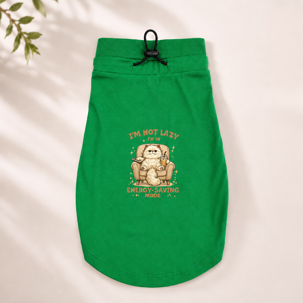 MowmyTails Kelly Green T-Shirt for Cats – Choose Your Sticker-Style