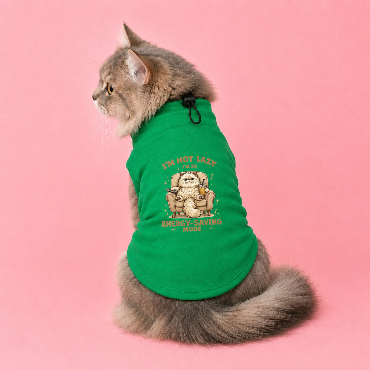 MowmyTails Kelly Green T-Shirt for Cats – Choose Your Sticker-Style