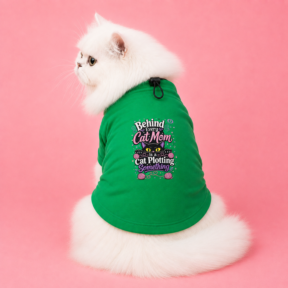 MowmyTails Kelly Green T-Shirt for Cats – Choose Your Sticker-Style