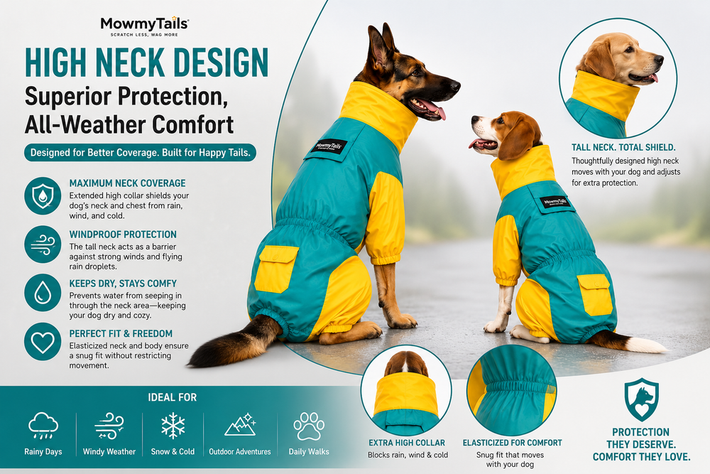 Mowmy Tails Citrus-Splash Full-Body Raincoat