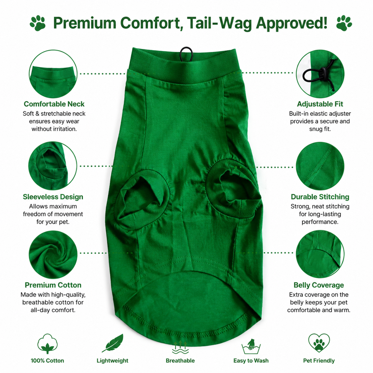 MowmyTails Emerald T-Shirt – Choose Your Sticker-Style