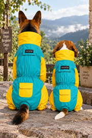 Mowmy Tails Citrus-Splash Full-Body Raincoat
