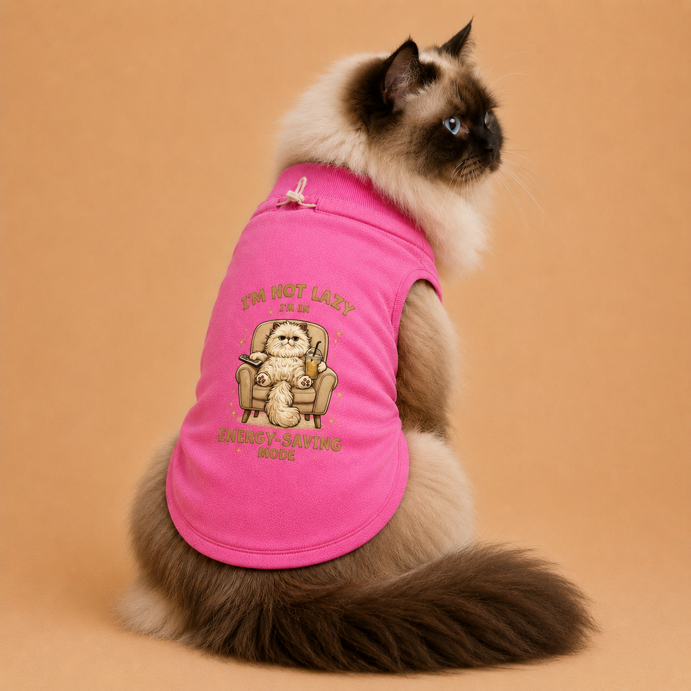 MowmyTails Bubble Pink T-Shirt for Cats – Choose Your Sticker-Style