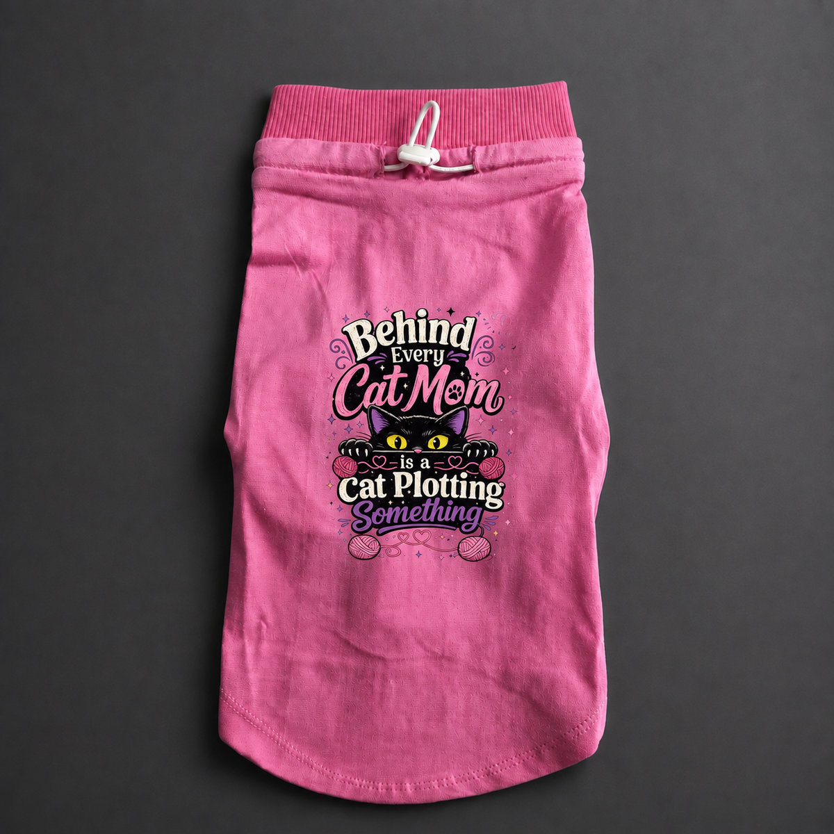 MowmyTails Bubble Pink T-Shirt for Cats – Choose Your Sticker-Style