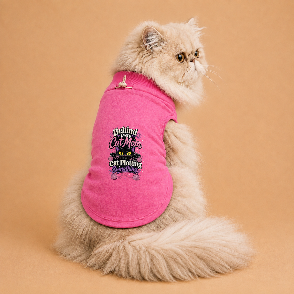 MowmyTails Bubble Pink T-Shirt for Cats – Choose Your Sticker-Style