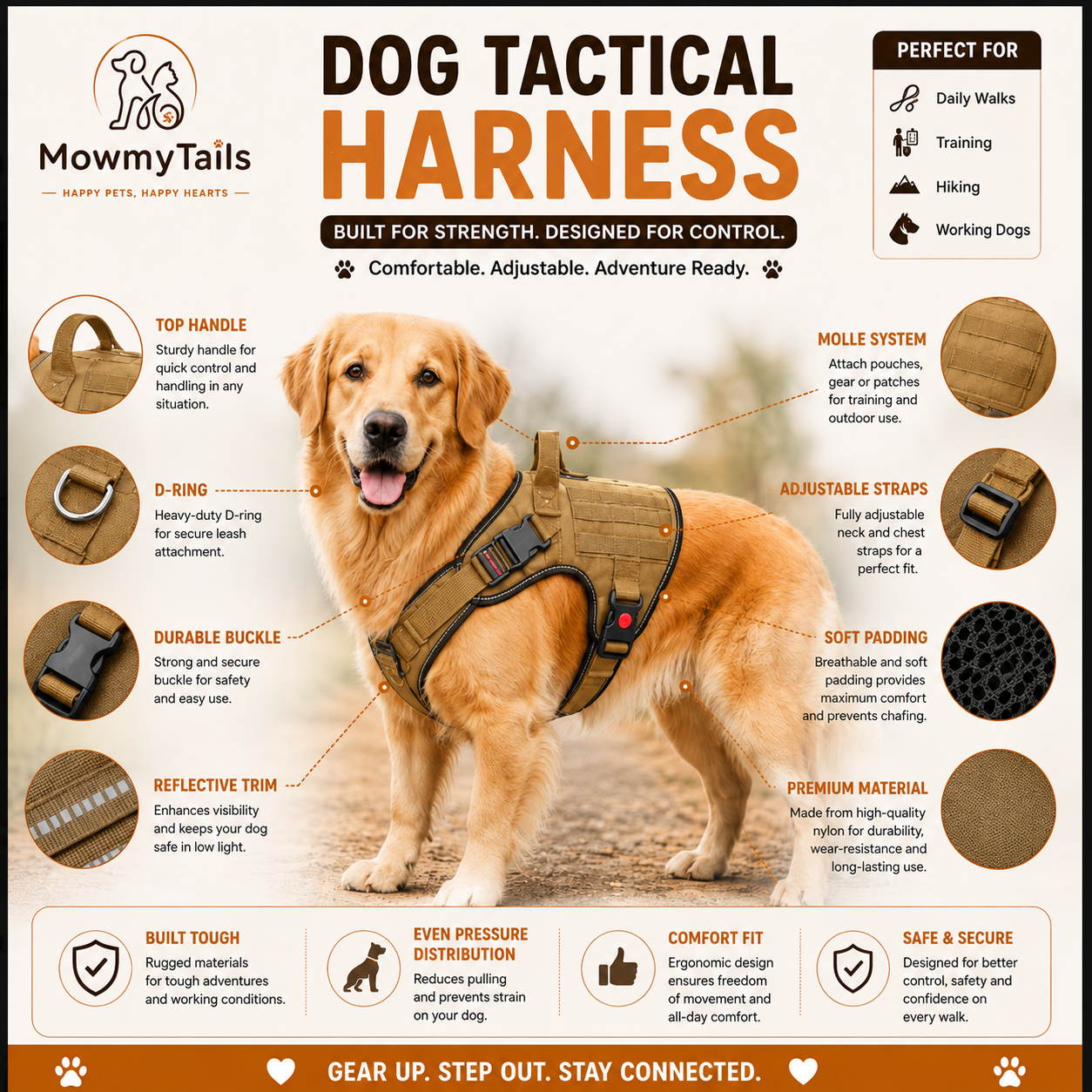 Mowmy Tails Ranger Tactical Harness